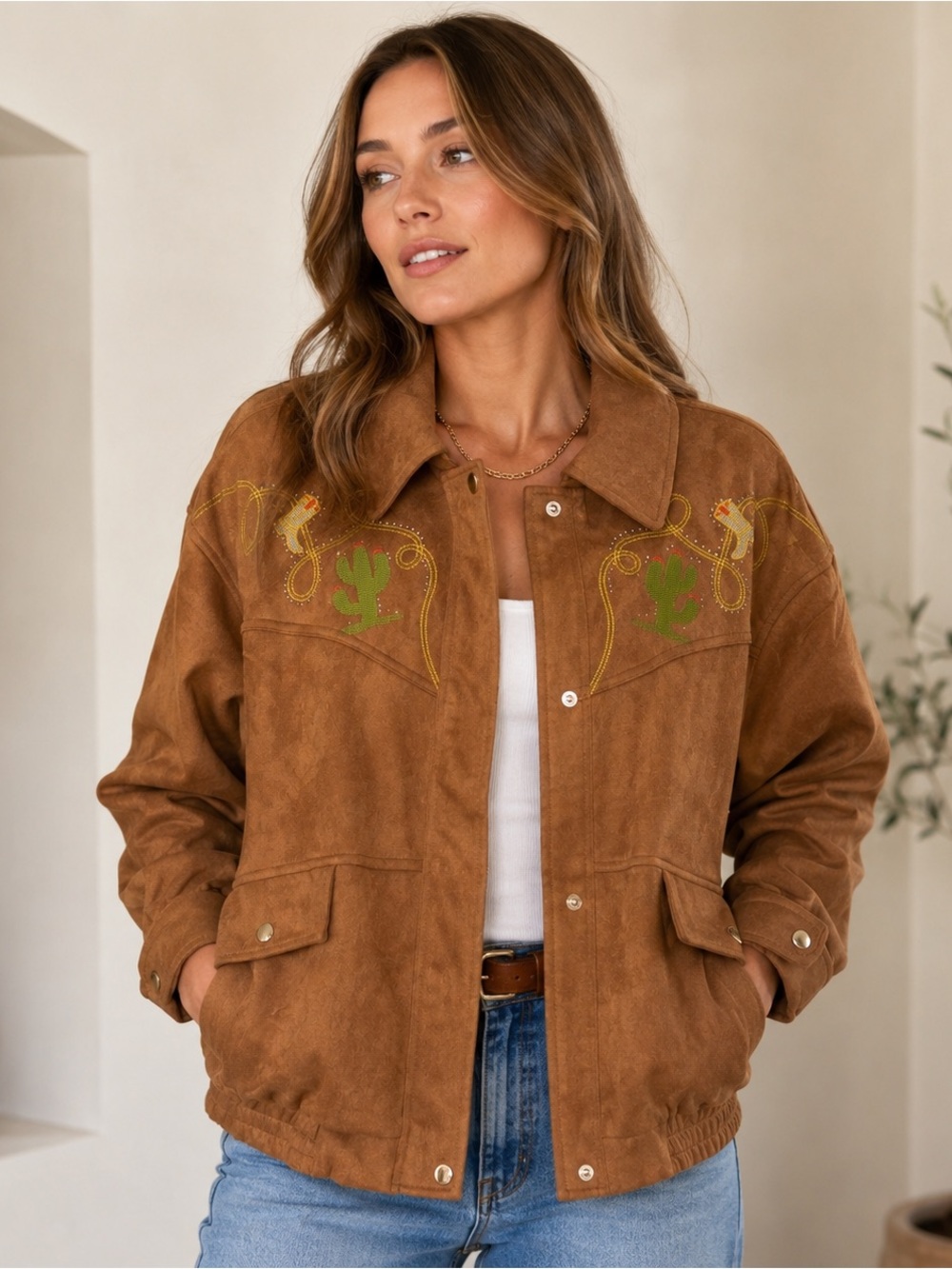 NWT Taelynn Desert Rodeo Embroidered Jacket